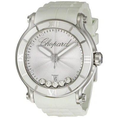 Chopard Happy Sport Xl Ladies Watch 288525-3002 In Silver / White