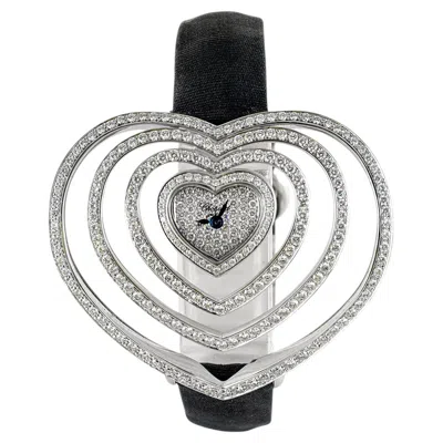 Pre-owned Chopard Heart Shaped Diamond 13/7172-20 48mm 18k White Gold Quartz Watch