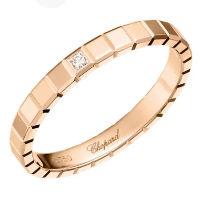 Chopard Ice Cube 18k Rose Gold 0.01 Ct Diamond Ring
