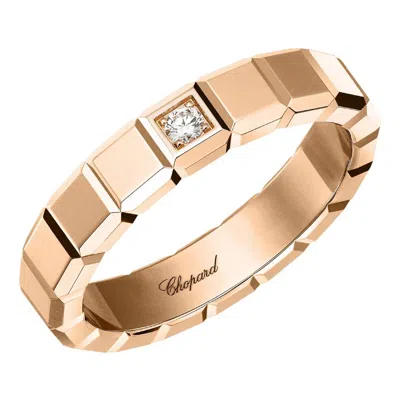 Chopard Ice Cube 18k Rose Gold 0.03 Ct Diamond Ring