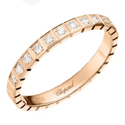 Chopard Ice Cube 18k Rose Gold 0.11 Ct Diamond Ring