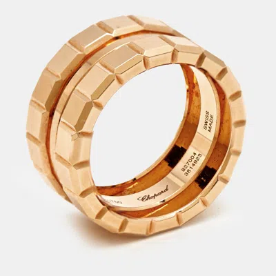 Pre-owned Chopard Ice Cube 18k Rose Gold Band Ring Size 54