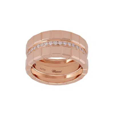 Chopard Ice Cube 18k Rose Gold Diamond Ring In Multi