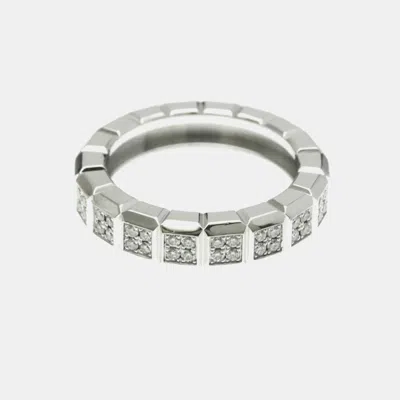 Pre-owned Chopard Ice Cube 18k White Gold Diamond Ring Eu 57