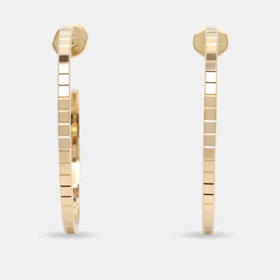 Pre-owned Chopard Ice Cube 18k Yellow Gold Hoop Earrings