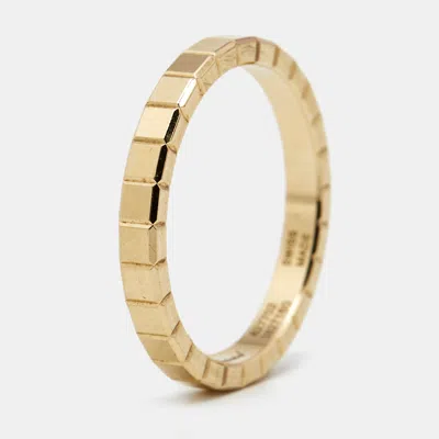 Pre-owned Chopard Ice Cube 18k Yellow Gold Ring Size 52