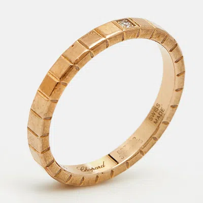 Pre-owned Chopard Ice Cube Diamond 18k Rose Gold Band Ring Size 52