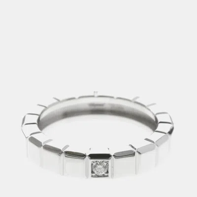 Pre-owned Chopard Ice Cube Diamond 18k White Gold Band Ring Eu 53