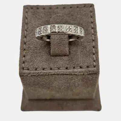 Pre-owned Chopard Ice Cube Diamond 18k White Gold Band Ring Size 58
