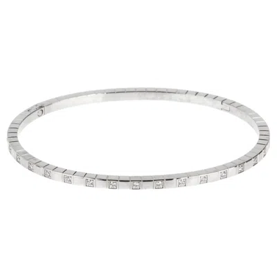 Pre-owned Chopard Ice Cube Diamond Bangle Bracelet 18k White Gold