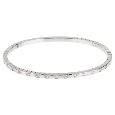 Pre-owned Chopard Ice Cube Diamond Bangle Bracelet 18k White Gold