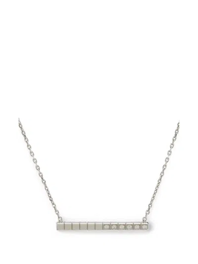 Pre-owned Chopard Ice Cube Diamond Necklace In Silver
