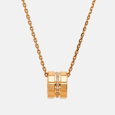 Pre-owned Chopard Ice Cube Diamonds 18k Rose Gold Necklace
