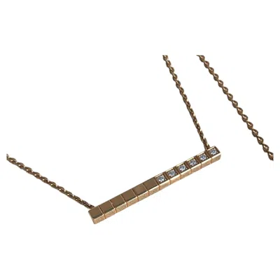 Pre-owned Chopard Ice Cube Necklace 18k Rose Gold Half Set Diamond Pendant In Red