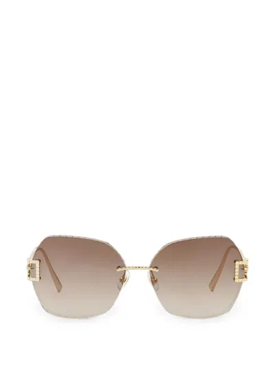 Chopard Ice Cube Oversized-frame Sunglasses In Gold
