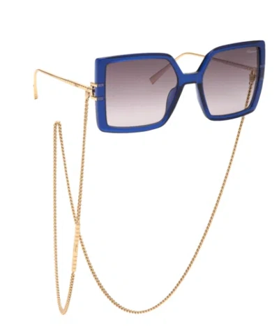 Pre-owned Chopard Ikch334 06na Blu Trasparente 56/19/135 Women's Sunglasses