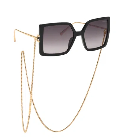 Pre-owned Chopard Ikch334 0blk Nero Super Black 56/19/135 Woman Sunglasses