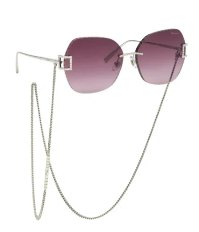 Pre-owned Chopard Ikchg31 0579 Palladio Lucido Totale 64/19/135 Woman Sunglasses In Silver