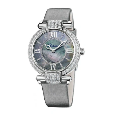 Chopard Imperiale 18k White Gold Case Diamond Bezel Mother Of Pearl Dial Ladies Watch 384242-1006 In Gray