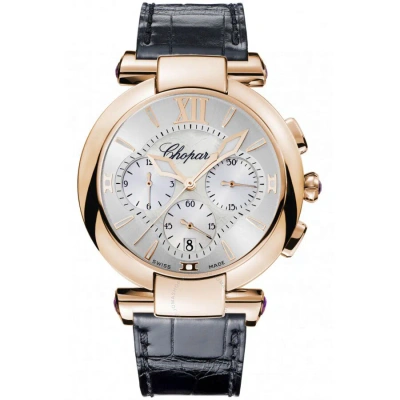 Chopard Imperiale Chronograph Mother Of Pearl Dial Brown Leather Men's Watch 384211-5001 In Gold