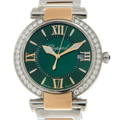 Chopard Imperiale Green Dial Diamond Two Tone Ladies Watch 388532-6009