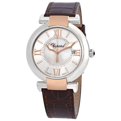 Chopard Imperiale Mother Of Pearl Dial Leather Ladies Watch 388532-6001-br In Black