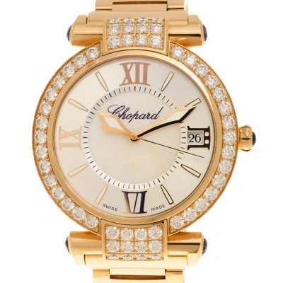 Chopard Imperiale Mother Of Pearl Diamond 18kt Rose Gold Ladies Watch 384241-5004 In Blue