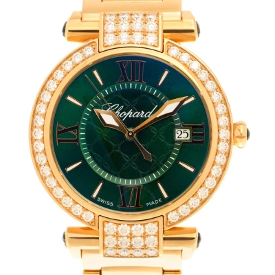 Chopard Imperiale Quartz Diamond Green Dial Ladies Watch 384221-5016 In Gold