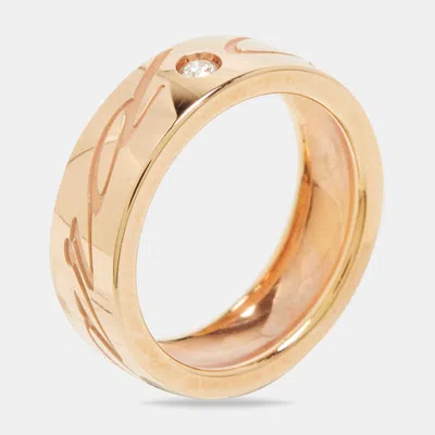 Pre-owned Chopard Issimo Diamond 18k Rose Gold Band Ring Size 51