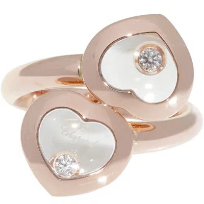Chopard K18pg Diamond Heart Ring In Silver