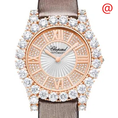 Chopard L Heure Du Diamant Automatic Diamond Silver Dial Ladies Watch 139419-5601 In Gold