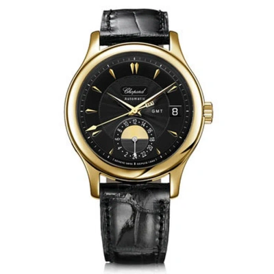 Chopard L.u.c Classic Gmt Black Dial Black Leather Men's Watch 161867-0001