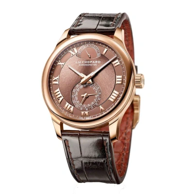 Chopard L.u.c Quattro 18k Rose Gold Sunburst Finish Dial Men's Watch 161926-5003 In Brown