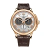 CHOPARD CHOPARD L.U.C. CHRONO ONE SILVER DIAL 18 KT ROSE GOLD BROWN LEATHER MEN'S WATCH 161928-5001