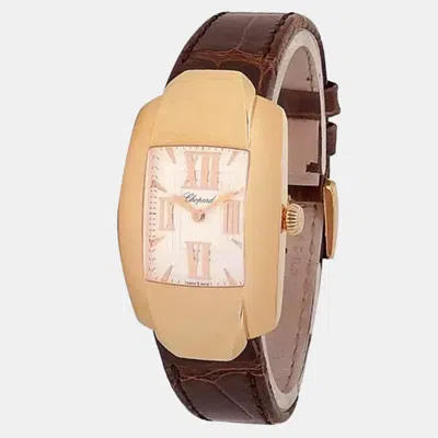 Pre-owned Chopard La Strada 419255-5001 Quartz Silver 18k Rose Gold Women's Wristwatch 26 Mm