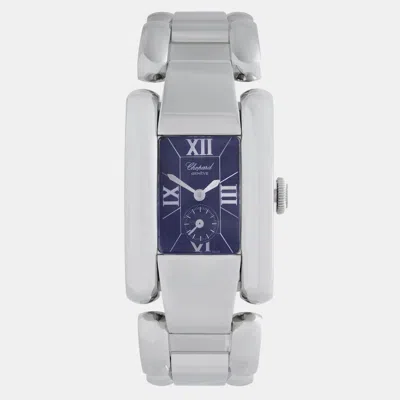 Pre-owned Chopard La Strada Geneve Stainless Steel Blue Dial Quartz Ladies Watch 24 Mm