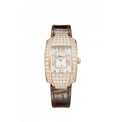 Chopard La Strada Quartz Mother Of Pearl Diamond Dial 18k Rose Gold Ladies Watch 419403-5004