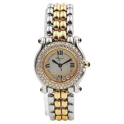 Pre-owned Chopard Ladies  26mm Happy Sport Five Diamond 18k Yellow Gold / Stainless Steel.