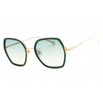 Chopard Ladies Gold Tone Rectangular Sunglasses Schl02v In ["gold Tone"]