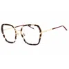 Chopard Ladies Rose Gold Tone Rectangular Eyeglass Frames Vchg28m