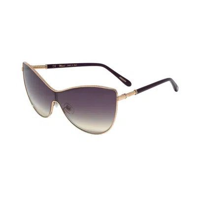 Chopard Gold Acetate Sunglasses In Brown