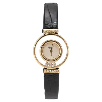 Pre-owned Chopard Ladies Vintage  Happy Diamonds 22mm 4112 18k Yellow Gold Quartz Watch
