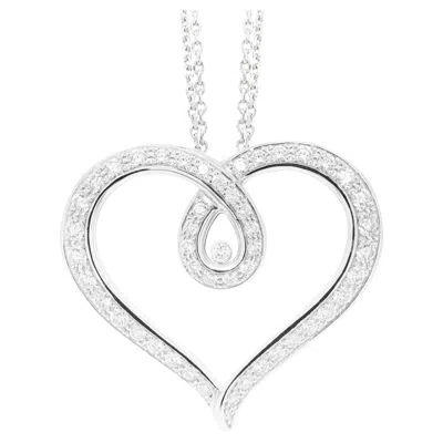 Pre-owned Chopard Large Happy Diamonds 18 Carat White Gold Loop Heart Pendant And Chain