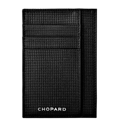 Chopard Large Leather Classic Card Holder In Gray