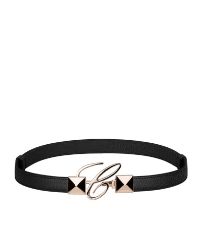 Chopard Leather C Signature Belt In Black