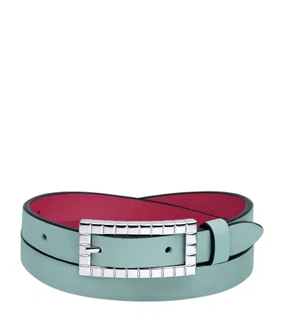 Chopard Leather Reversible Ice Cube Bracelet In Green