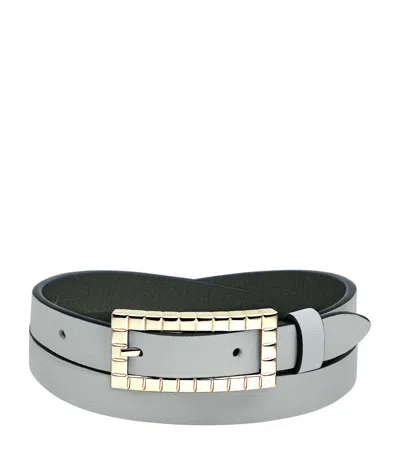 Chopard Leather Reversible Ice Cube Bracelet In Gray