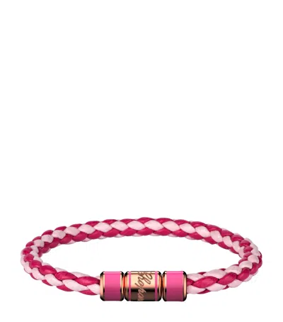 Chopard Leather Signature Racing Bracelet In Pink
