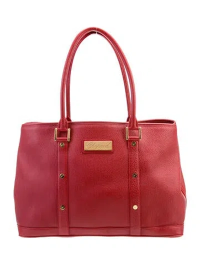 Pre-owned Chopard Leather Top Handle Bag In Red