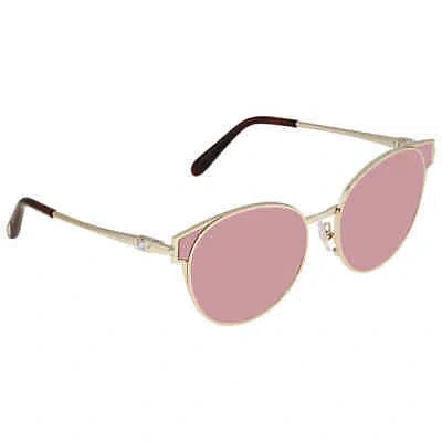 Pre-owned Chopard Light Brown Round Ladies Sunglasses Schc21s 594 56 Schc21s 594 56 In Pink